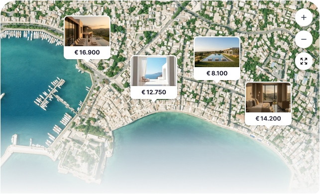 Mapped hotel inventory around Bodrum.