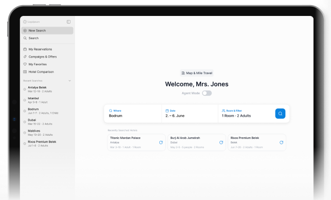 White-label booking interface.