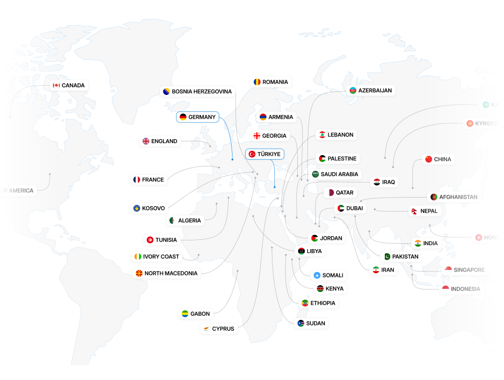 ATBeds global agency network map.
